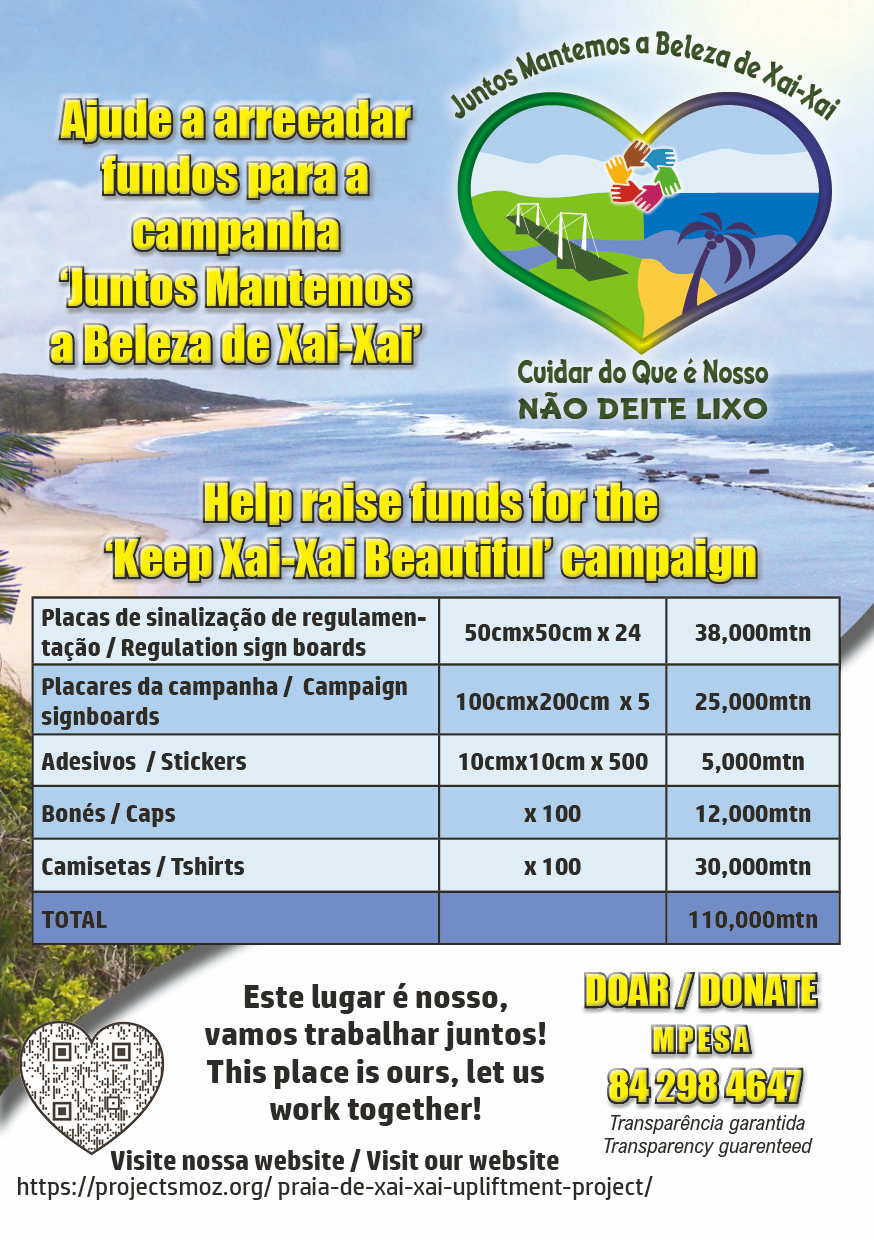 Praia de Xai-Xai fundraising flyer